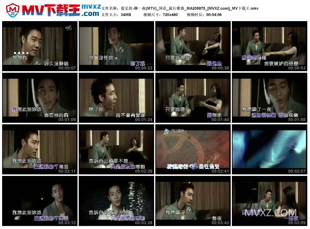 蓝弘钦-聊一夜(MTV)_国语_流行歌曲_MA205875